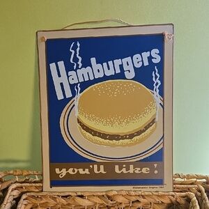 Retro Hamburger Wall Art